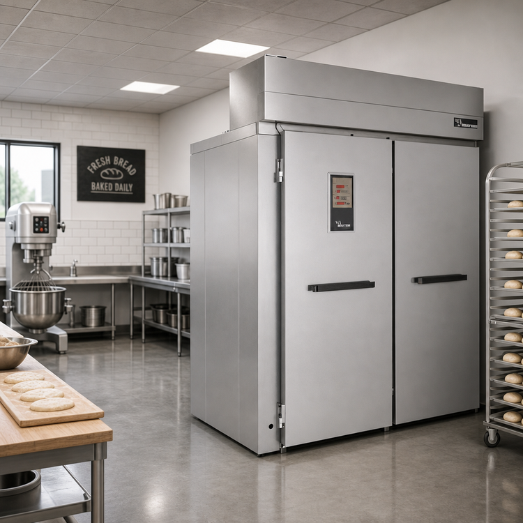 Product image #2 for Baxter RPW2S Double Wide Roll-In Floor Model Retarder/Proofer Cabinet, 100.5 Inch Deep, Remote Refrigeration, Electric Heat