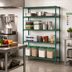 Thumbnail image #2 for Quantum Wire Shelving Starter Kit, 72W x 24D x 63H, 4-Shelf Stationary Unit, Green Epoxy Finish