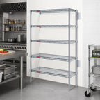 Thumbnail image #2 for Eagle Group Valu-Gard A5-74-2148VG 5-Tier Add-On Wire Shelving Unit, 48W x 21D x 74H, Green Epoxy Finish