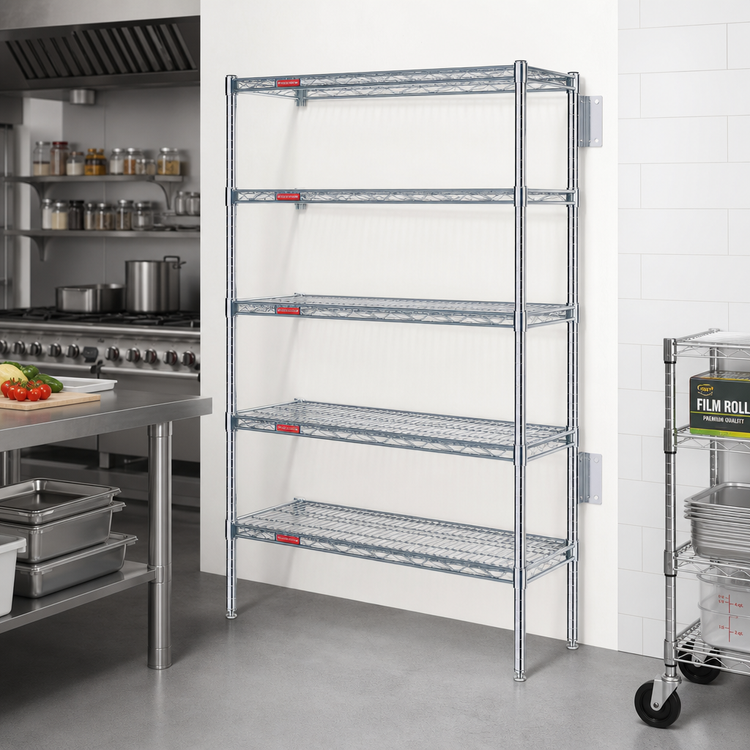 Product image #2 for Eagle Group Valu-Gard 5-Tier Add-On Wire Shelving Unit, 48W x 21D x 74H