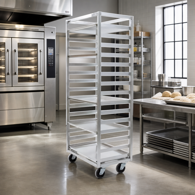 Product image #2 for Panco Full-Height Mobile Side-Load Aluminum Oven Rack for 12 Full-Size Sheet Pans