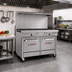 Thumbnail image #2 for Ultimate 48-Inch Gas Restaurant Range with 4 Pyromax Burners, 2 Non-Clog Burners, Convection Oven, and Cabinet Base