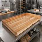 Thumbnail image #2 for BK Resources MBT-9636 96 x 36 Inch Hard Maple Bakers Table Replacement Top, 1-3/4 Inch Thick, 4 Inch Coved Risers