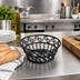Thumbnail image #2 for Decorative Black Wrought Iron Round Bread Basket, 8 Inch Diameter x 3 Inch High