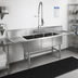 Thumbnail image #2 for John Boos B Series 3-Compartment Stainless Steel Sink with Left and Right Drainboards, 105-1/4