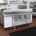 Thumbnail image #2 for Eagle Group 3-Compartment 304 Stainless Steel Sink with Backsplash and Galvanized Legs, 58-3/4 Inches Wide