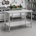 Thumbnail image #2 for Eagle Group Budget Series 30 Inch x 24 Inch 430 Stainless Steel Work Table with Adjustable Undershelf
