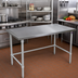Thumbnail image #2 for John Boos Stallion 60 x 36 Inch 14-Gauge Stainless Steel Top Work Table with Safety Edge and Galvanized Base