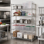 Thumbnail image #2 for Metro Super Erecta 5N467BR 5-Shelf Stationary Wire Starter Shelving Unit, 60"W x 21"D x 74"H, Zinc Finish