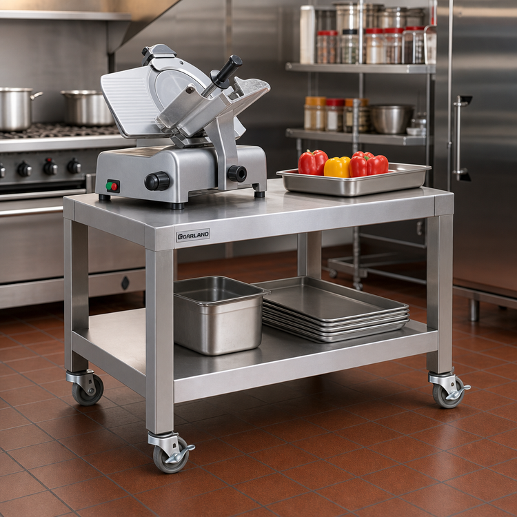 Product image #2 for Garland 72-Inch Heavy-Duty Stainless Steel Counter Equipment Stand with Open Base and Shelf