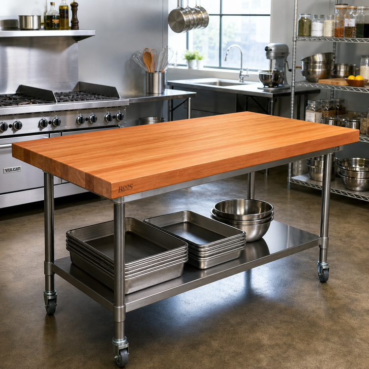 Product image #2 for Boos Block American Cherry Edge Grain Kitchen Countertop, 84 x 36 x 2-1/4 Inches, Varnique Finish