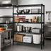Thumbnail image #2 for Quantum Stationary Wire Shelving Starter Kit, 72W x 24D x 63H, 4 Shelves, Black Epoxy Antimicrobial Finish