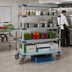 Thumbnail image #2 for MetroMax 4 5-Tier Mobile All-Polymer Shelving Unit, 48W x 18D x 80H, Blue, Open Grid & Solid Shelves