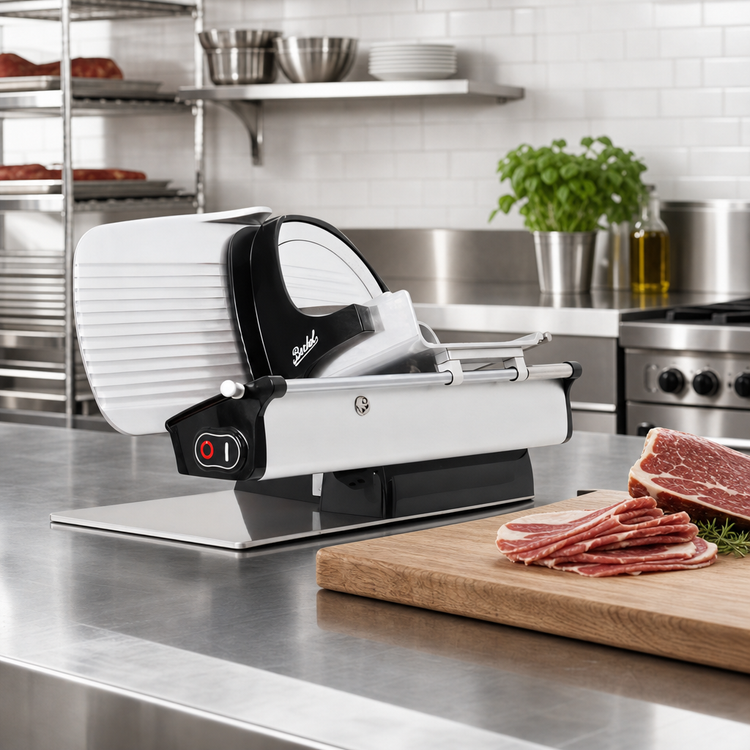 Product image #2 for Trento Home Line 250 Electric Manual-Feed Horizontal Meat Slicer, 9.8-Inch Blade, 115V