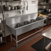 Thumbnail image #2 for John Boos Pro-Bowl 4-Compartment Stainless Steel Floor Model Sink with 18 x 24 x 14 Inch Bowls
