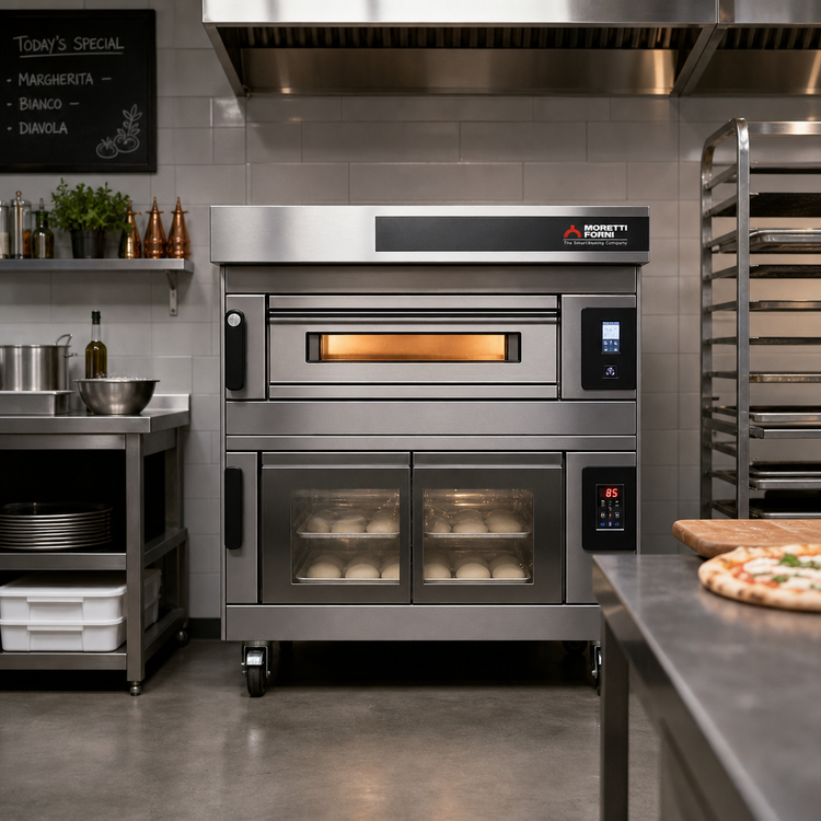 Product image #2 for Moretti Forni S140E Single-Deck Electric Pizza Deck Oven with Prover, Refractory Stone Deck, 8 x 14-Inch Pizza Capacity