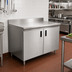 Thumbnail image #2 for Advance Tabco Special Value Economy Enclosed Work Table with Hinged Doors, 72 x 30 Inch, 16 Gauge 304 Stainless Steel Top, 5 Inch Backsplash