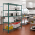 Thumbnail image #3 for Eagle Group Valu-Gard Stationary 4-Tier Double-Mat Wire Shelving Starter Unit, 48 x 18 x 74 Inches, Green Epoxy