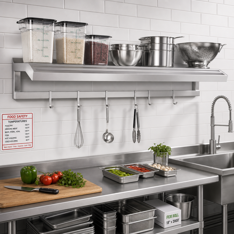 Product image #2 for Channel Manufacturing TWS1848 All-Welded Tubular Aluminum Wall Shelf, 48"W x 18"D