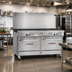 Thumbnail image #2 for Southbend (Middleby) Ultimate 4604AC-2RR 60-Inch Gas Restaurant Range, 6 Burners, 24-Inch Raised Griddle/Broiler, Convection Oven, Cabinet Base