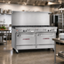 Thumbnail image #2 for Southbend Ultimate 60-Inch Gas Restaurant Range with 6 Burners, 24-Inch Raised Griddle/Broiler, Convection Oven and Cabinet Base