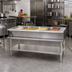 Thumbnail image #2 for Eagle Group 63-1/2 Inch Water Bath Hot Food Table, Open Base with Undershelf, Liquid Propane, 4-Well