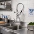 Thumbnail image #3 for T&S Brass Mini Pre-Rinse Unit with 8 Inch Wall-Mount Mixing Faucet, 6 Inch Swing Nozzle, and 24 Inch Hose