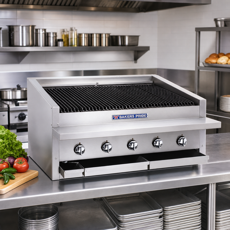Product image #2 for Bakers Pride Dante Series L-36RS-R 36-Inch Low-Profile Countertop Gas Radiant Charbroiler