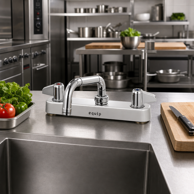 Product image #2 for Equip 8-Inch Deck Mount Workboard Faucet with 6-Inch Swivel Swing Spout