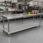 Thumbnail image #2 for John Boos GSK6-2472 72 x 24-Inch 16-Gauge Galvanized Steel Work Table Undershelf, Knockdown