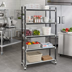 Thumbnail image #2 for Cambro Camshelving® Elements EST214281S5480 5-Tier Overhead Track Stationary Shelving Starter Unit, Polypropylene, 21 x 42 x 81 in., 2,400-lb Capacity