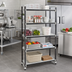 Thumbnail image #2 for Cambro Camshelving Elements XTRA High Density Top Rail Stationary Starter Shelving Unit, 21 x 42 x 81 Inch, 5-Tier, Speckled Gray