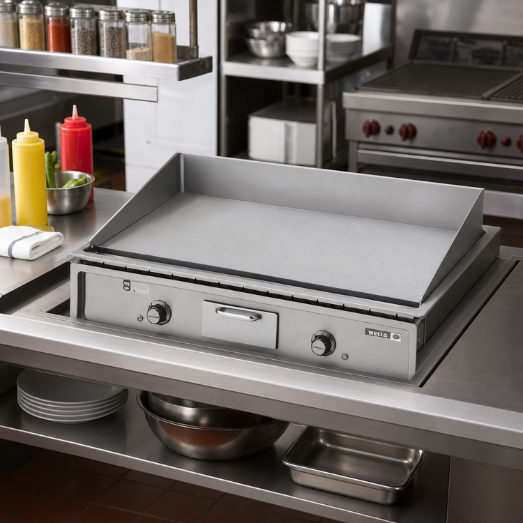 Product image #2 for Wells G-196 Built-In/Drop-In Electric Griddle with 34 1/4 Inch x 18 3/8 Inch Smooth Polished Steel Cooking Surface