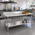Thumbnail image #2 for Duke Supreme Stainless Steel Work Table with 5-Inch Riser and Stainless Undershelf, 24 x 120 Inches