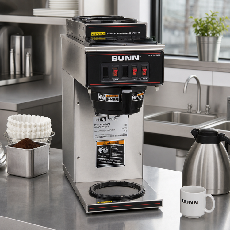 Product image #2 for BUNN VP17-3 Single Pourover Commercial Drip Coffee Maker with 3 Warmers