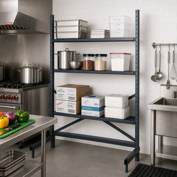 Product image #2 for Metro SmartLever Stationary Cantilevered Shelving Starter Base Kit for 72"W x 18"D Shelves