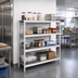 Thumbnail image #2 for Fermostock 4-Tier Perforated Add-On Polymer Shelving Unit Expansion Kit, 83