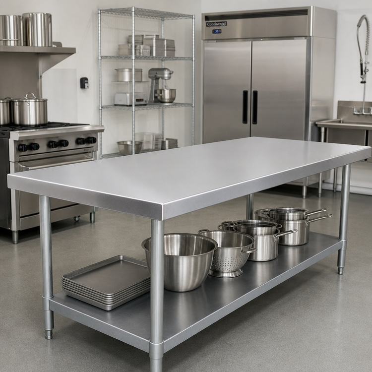 Product image #2 for John Boos 84-Inch x 30-Inch Stainless Steel Countertop, 1-1/2-Inch Thick, Flat No-Backsplash