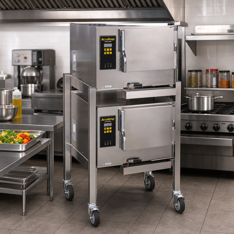 Product image #2 for AccuTemp Evolution Double-Stacked Electric Boilerless Convection Steamer, 2 Compartments, 3-Pan Capacity Each, 208V, 3-Phase