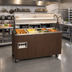 Thumbnail image #2 for Vollrath 2-Series 3-Well Mobile Hot Food Station with Lit Buffet Breath Guard and Enclosed Storage Base, Walnut Woodgrain