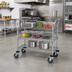 Thumbnail image #2 for Quantum 3-Shelf Wire Utility Bus Cart, 42 x 24 Inches, Gray Epoxy Antimicrobial Finish