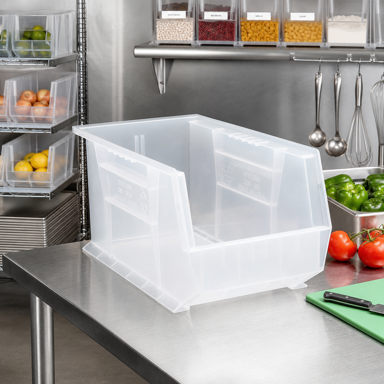 Product image #3 for Quantum Clear Stack and Hang Shelf Bin, 8-1/4 x 14-3/4 x 7 Inch, Polypropylene
