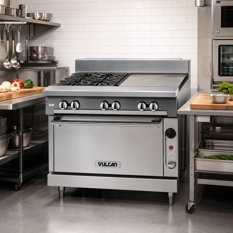 Product image #2 for Vulcan V Series 36-Inch Heavy Duty Gas Range with Manual Griddle and Convection Oven