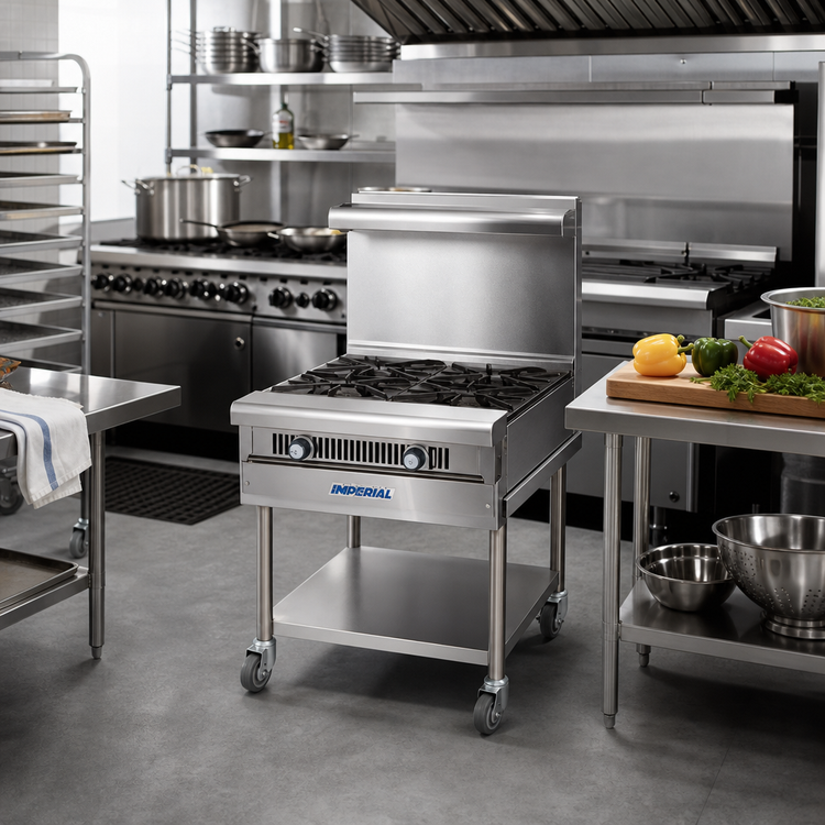 Product image #2 for Imperial Spec Series 18-Inch Countertop Heavy-Duty Gas Add-A-Unit Range with 2 Open Burners