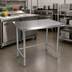 Thumbnail image #2 for BK Resources 60-Inch x 18-Inch Open Base Flat Top Work Table with Stainless Steel Top and Galvanized Legs