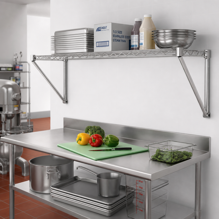 Product image #2 for Eagle Group 72-Inch x 21-Inch 3-Sided Double Truss Shelving Frame, Stainless Steel