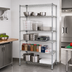 Thumbnail image #2 for Quantum 5-Shelf Stationary Wire Shelving Starter Kit, 48 x 18 x 74 Inches, 304 Stainless Steel, 600-800 lb Capacity
