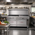 Thumbnail image #2 for Southbend (Middleby) Ultimate 4601CC-4T 60-Inch Gas Restaurant Range with 2 Open Burners, 48-Inch Thermostatic Griddle & 2 Cabinets