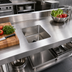 Thumbnail image #2 for John Boos Weld-In Undermount 1-Compartment Sink, 10 x 14 x 10 Inches, 14-Gauge Type 300 Stainless Steel