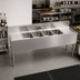 Thumbnail image #2 for Krowne Royal Series Four-Compartment Stainless Steel Underbar Sink Unit with Left and Right Drainboards and Faucet, 72 Inch